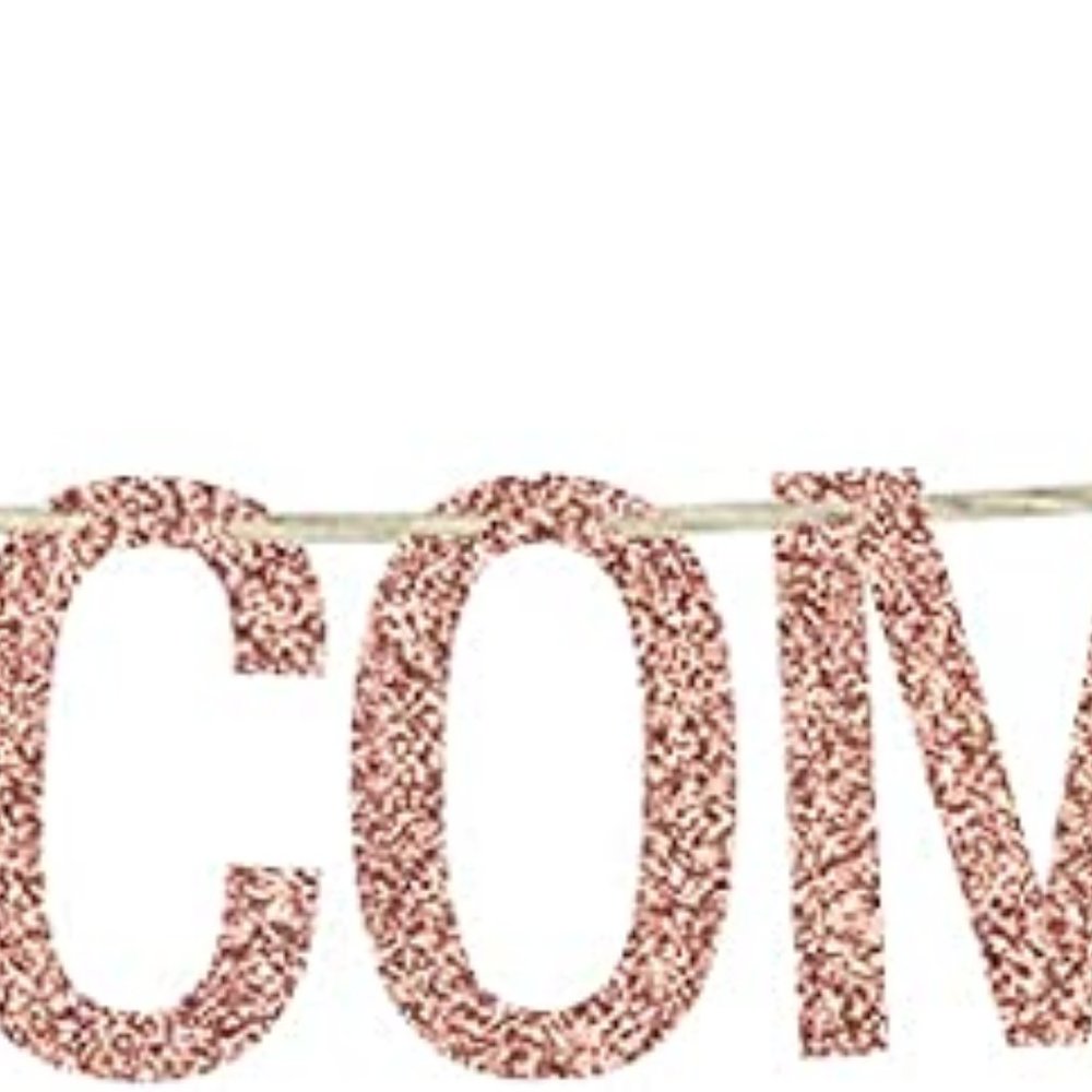 Rose Gold Glitter First Communion Banner